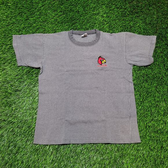 Vintage 90s Louisville Cardinals T-Shirt Small (Tag M) Single Stitch Cropped - Picture 1 of 6